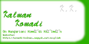 kalman komadi business card